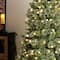 Glitzhome® 9ft Pre-Lit Green Cashmere Slim Pine Artificial Christmas Tree, Multicolor LED Lights